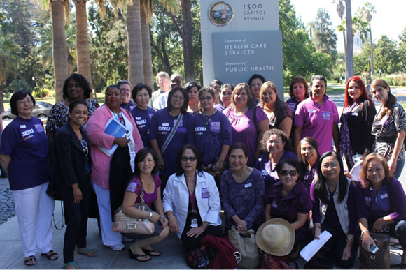 SEIU members at the HBEX in Sacramento