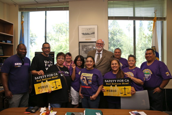 Members meet with Senator Jim Beall of San Jose, one of the original Senators to introduce SB10.