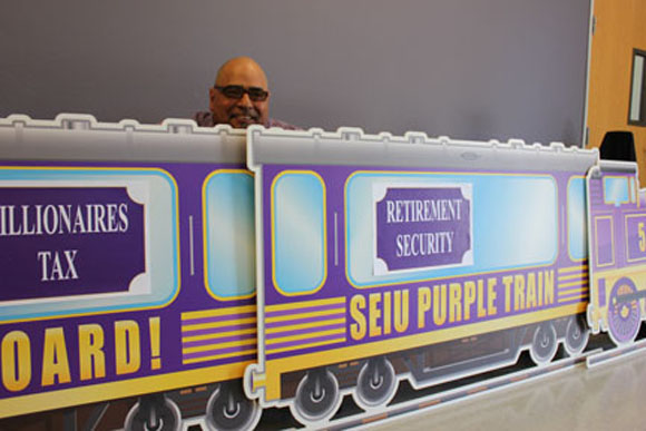 Ruben Garcia with SEIU 521 Purple Train