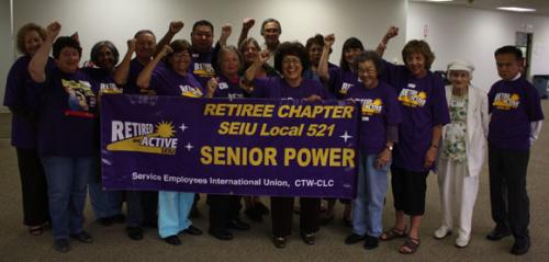 Retiree members in Region 1 together at the SEIU 521 San Jose Office
